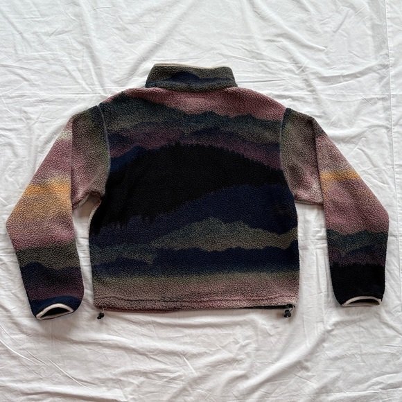 Columbia Helvetia II Women’s Small Printed Cropped Quarter Snap Sherpa Fleece - Picture 7 of 10